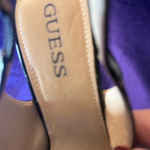 📌Guess Animal Print Fabric 5" High Heels with Open Toe & Platform Sandals 10M - Picture 14 of 16